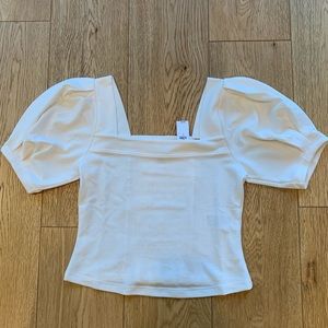 Banana Republic Poof Sleeve Crop Top